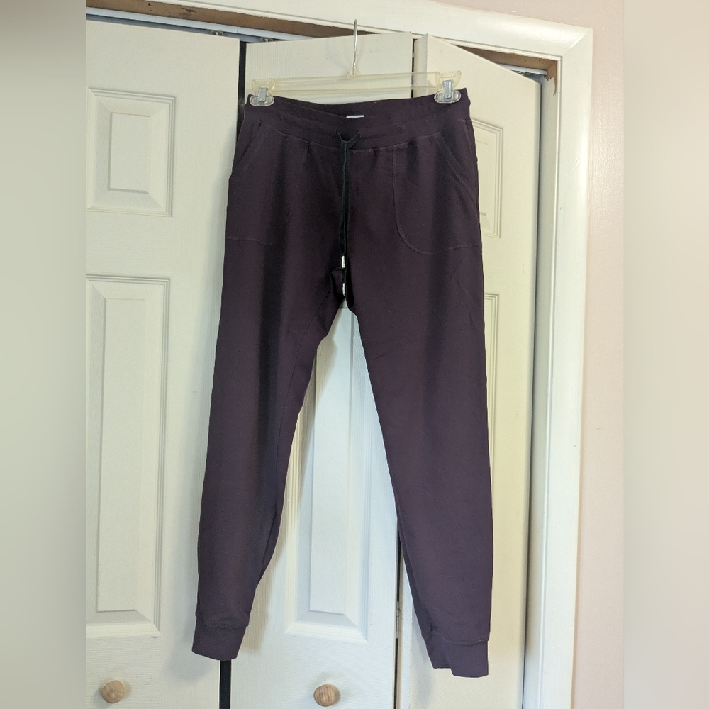 ZYIA Plum Unwind Jogger Sweatpants with Elastic Cuffs